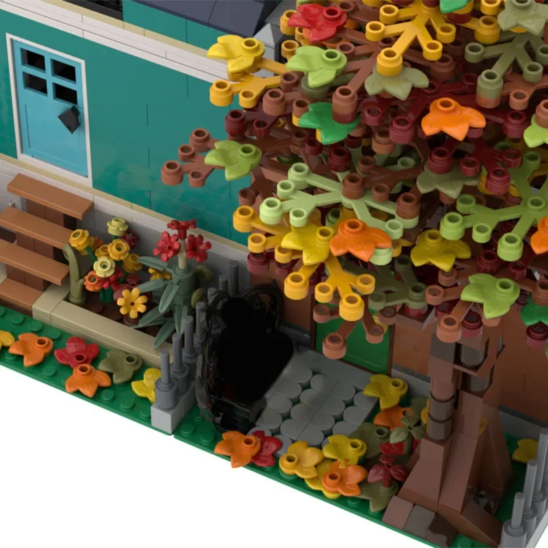 2929 pçs moc outono/outono leitura quintal-livre arquitetura blocos de construção modelo montagem brinquedos crianças festival presente