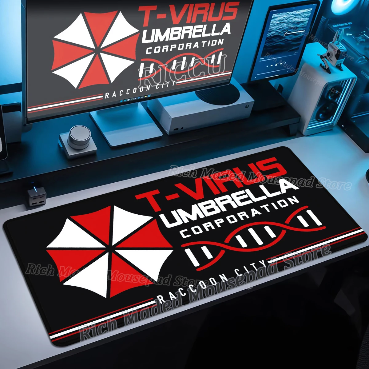 Spiel-Mauspad, R-Resident Evil 4, Mauspad, große Schreibtischunterlage, Tastatur, Büro, Tischunterlage, Gummi, Gamer-Matten, PC, rutschfestes Schreibtischzubehör