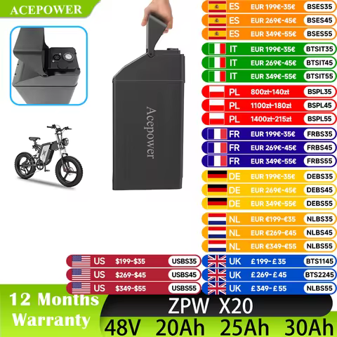 For DEEPOWER Ridstar X20 Ebike Battery 48V 20Ah 25Ah 30Ah Battery for DEEPOWER Ridstar X20 Ebike Battery