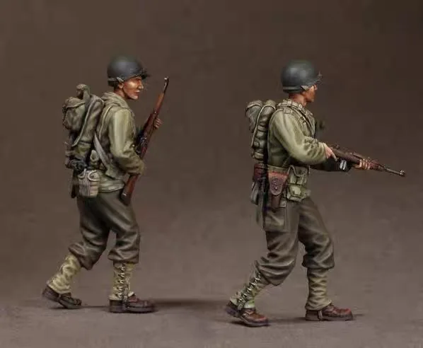 1/35 Resin American officer and infantry soldier GK soldier theme unassembled and unpainted DIY kit