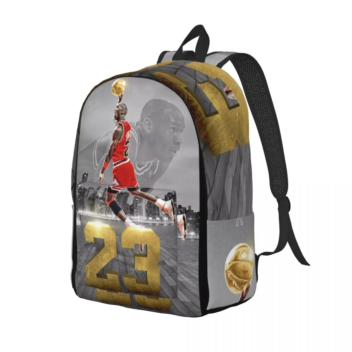 Michael-Jordan For Girls Boys Large Capacity Student Backpack Lightweight waterproof Backpack 15.7in 17.7in