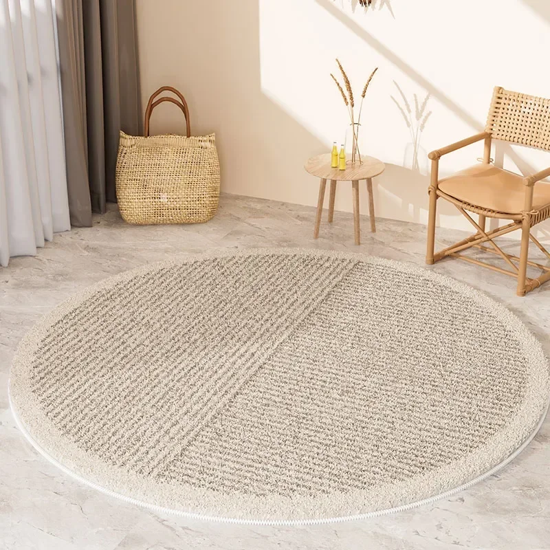 Wabi Sabi Style Round Large Area Carpet Living Room Bedroom Thickened Carpets Simple Log Non Slip Rug 러그 카페트 Alfombra Redonda