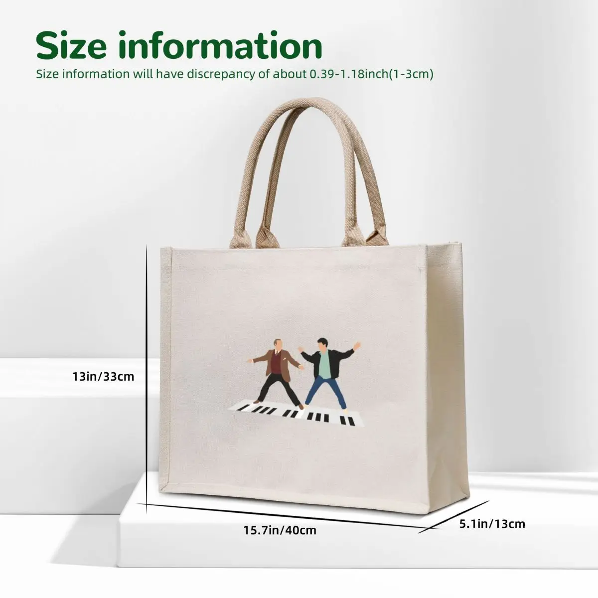Big Piano Scene Tote Bag cute pouch bag Reusable bags custom fabric bag female