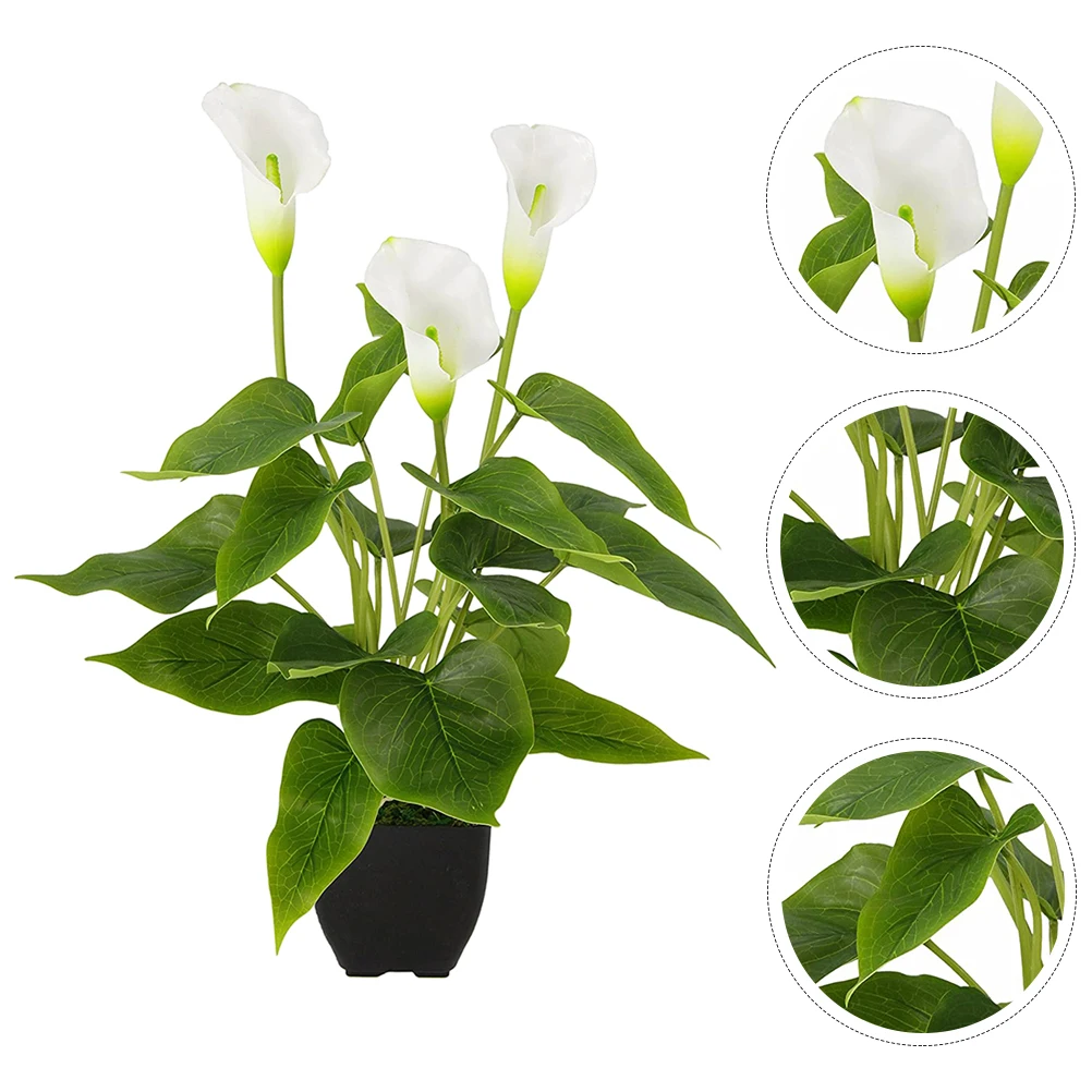 

Household Simulated Potted Plant Banquet Faux Lilies Plastic Artificial Greenery