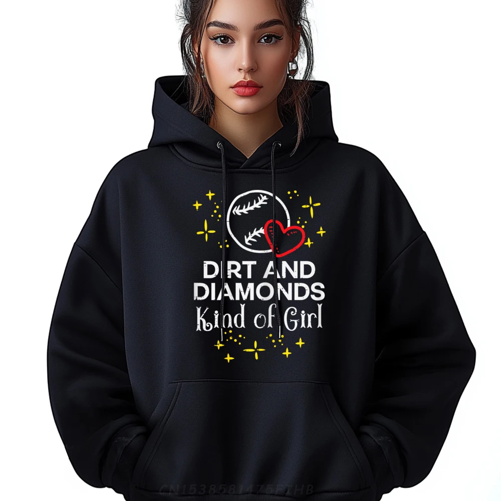 

Dirt Diamonds Baseball Softball Sports Crazy Long Sleeve Hoodies Round Neck Mans Sweatshirt Graphic Hoodies Special
