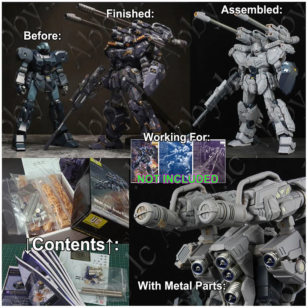 For MG 1/100 RGM-96X Jesta Cannon UC Century Recast Aether ver Resin Dress Detail Up Conversion Model Kit with Decal Metal Parts