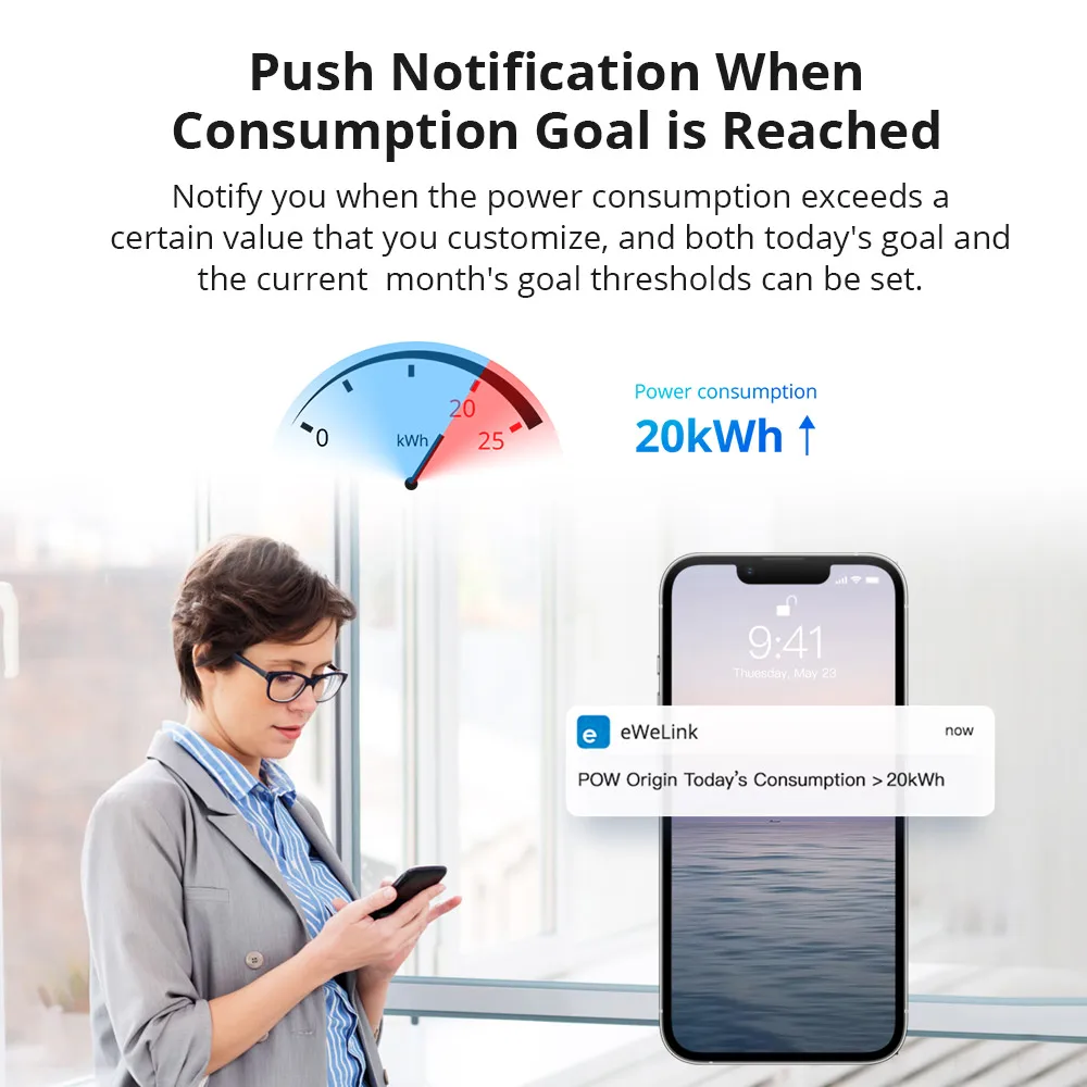 SONOFF POW Origin 16A Smart Power Meter Switch Wifi Smart Home Switch Wireless Remote Control Via eWeLink App Alexa Google Home