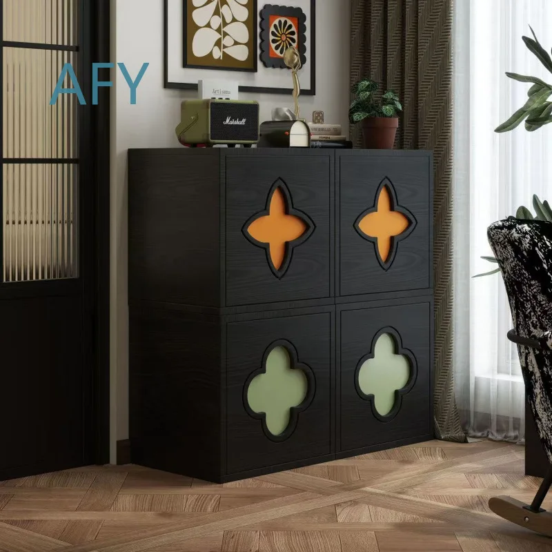 Second-hand Style TV Cabinets for Modern Living Room Combined Storage Cabinets for Bedroom Bedside Tables Modular Combination