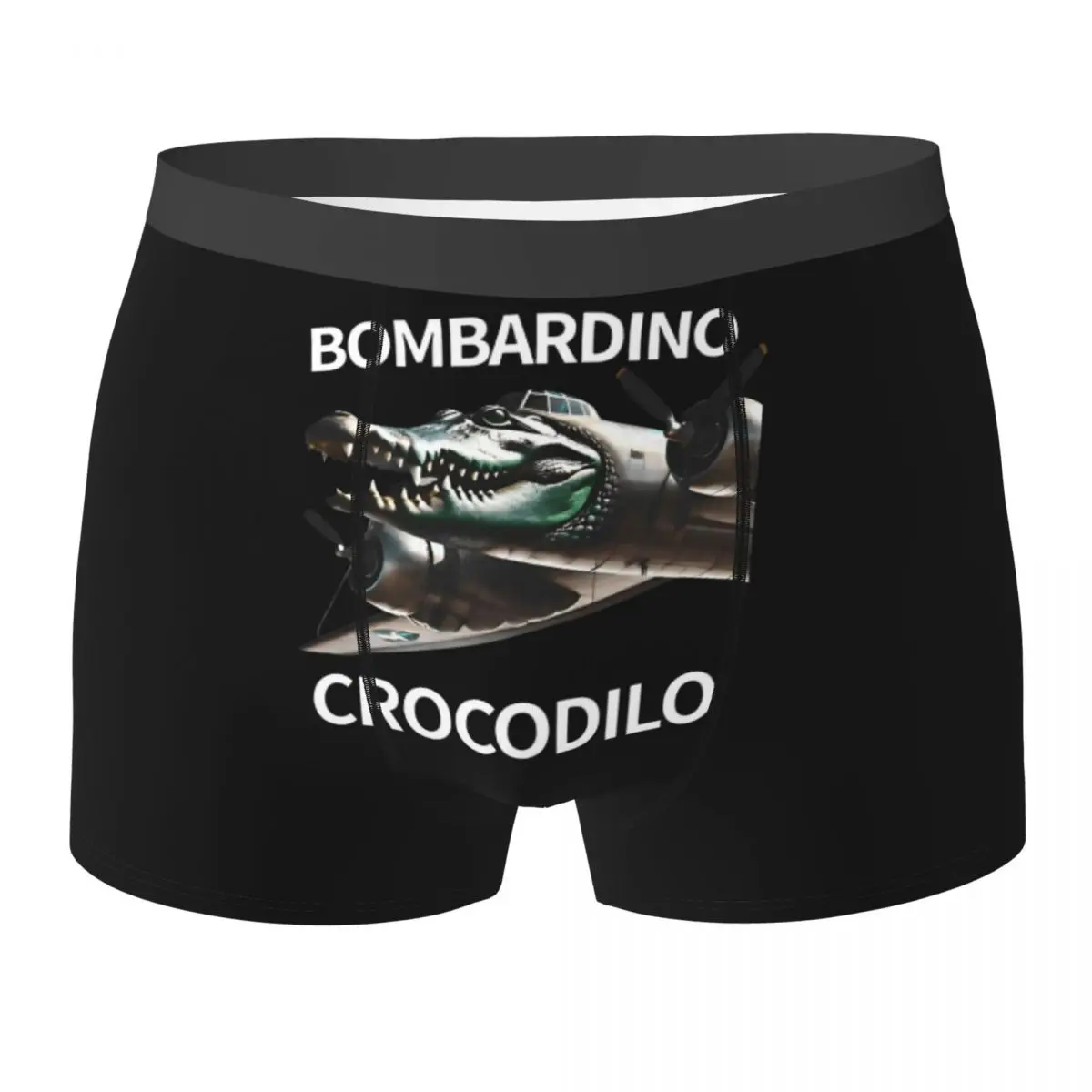 

Нижнее белье Bombardiro Crocodilo, итальянские боксеры с узором Brainrot, качественные мужские трусы, эластичные трусы-боксеры, подарок на день рождения