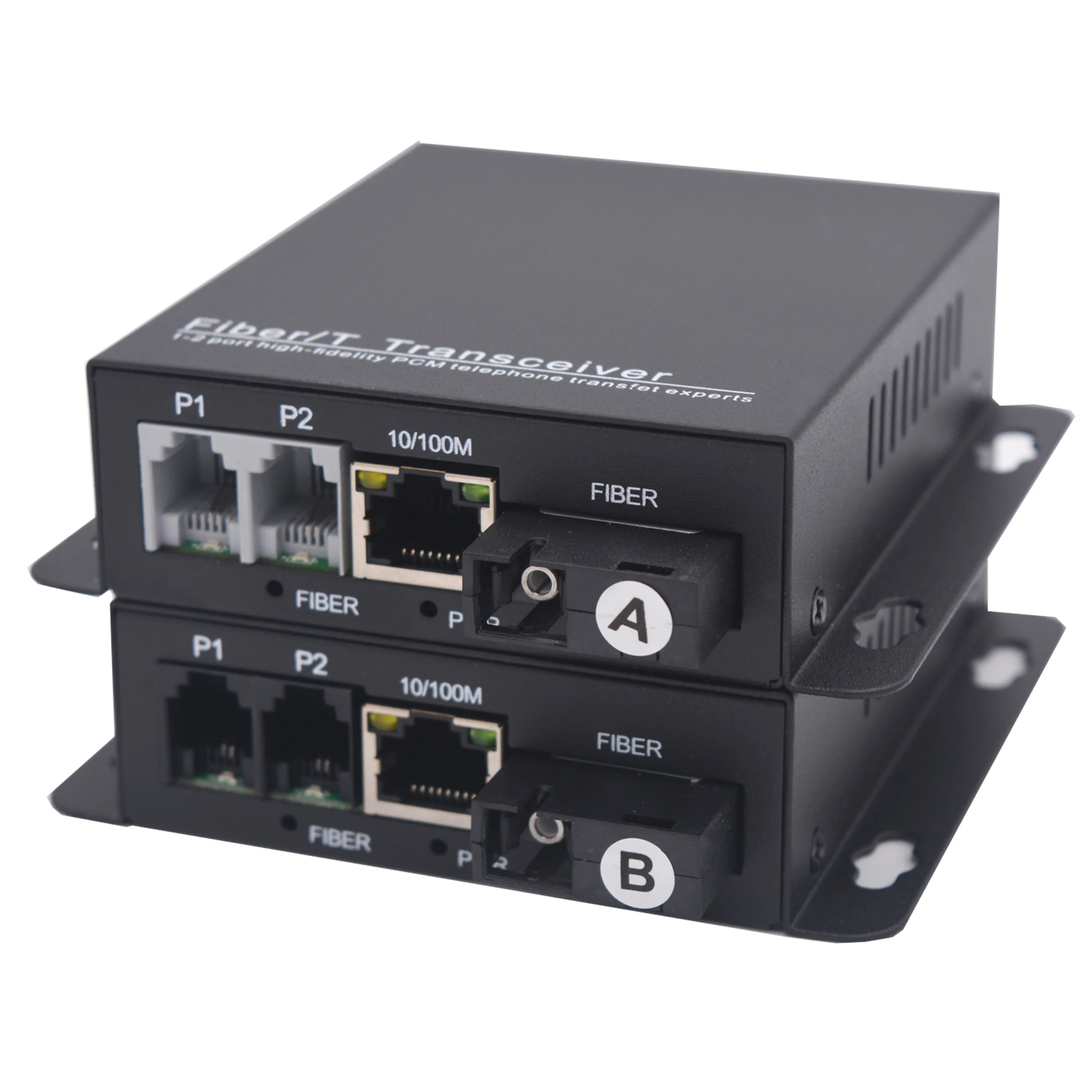 100Mbps Ethernet over POTS Telephone Fiber Optic Converters Singlemode 20Km a Pair Landline Phone Lines over Fiber Optic Con