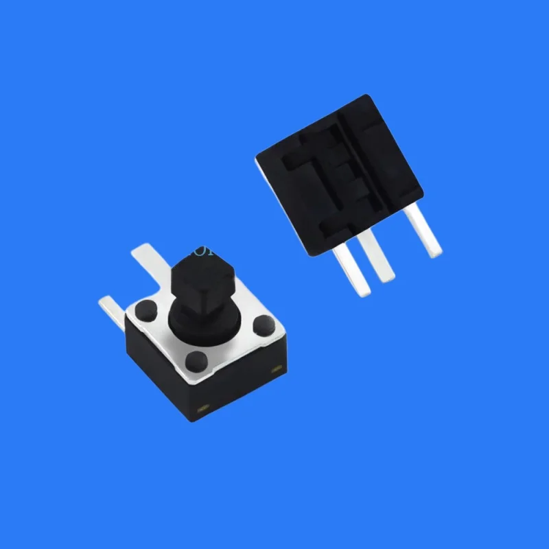 100PCS/ TS-D008F 6*6*7.3 side three-legged touch micro switch blackhead square head small key side plug three-legged