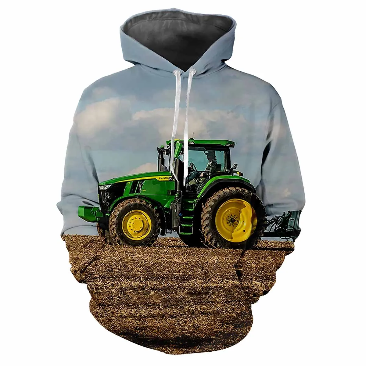 New Tractor Fun 3D Harajuku Agricultural Machine Printing Street Fashion Personality Men Women Soft Trendy Street Hip Hop Hoodie