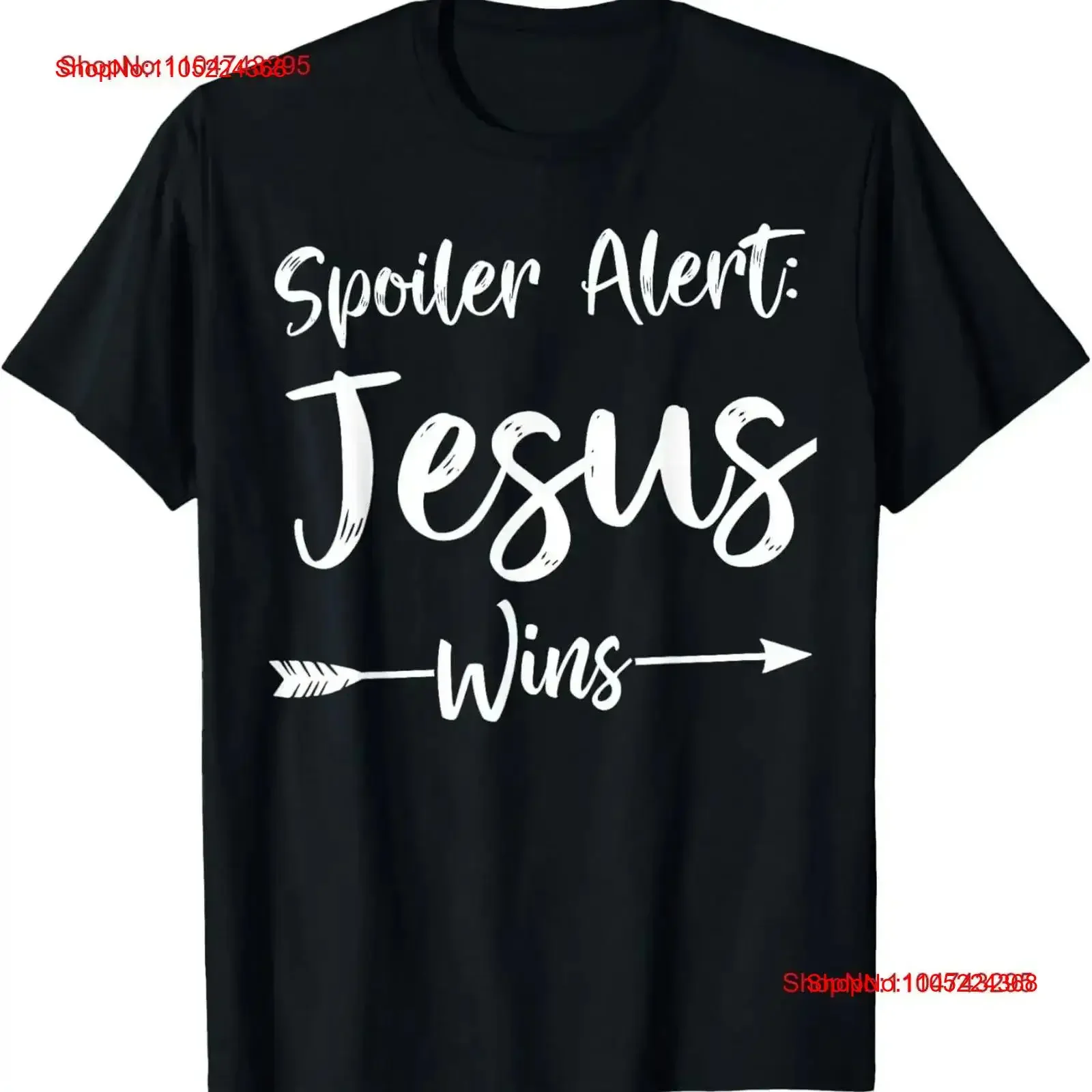 Cute Christian Bible Verse Quote Spoiler Alert Jesus Wins T Shirt vintage Washed Breathable homme Stylish Versatile streetwear