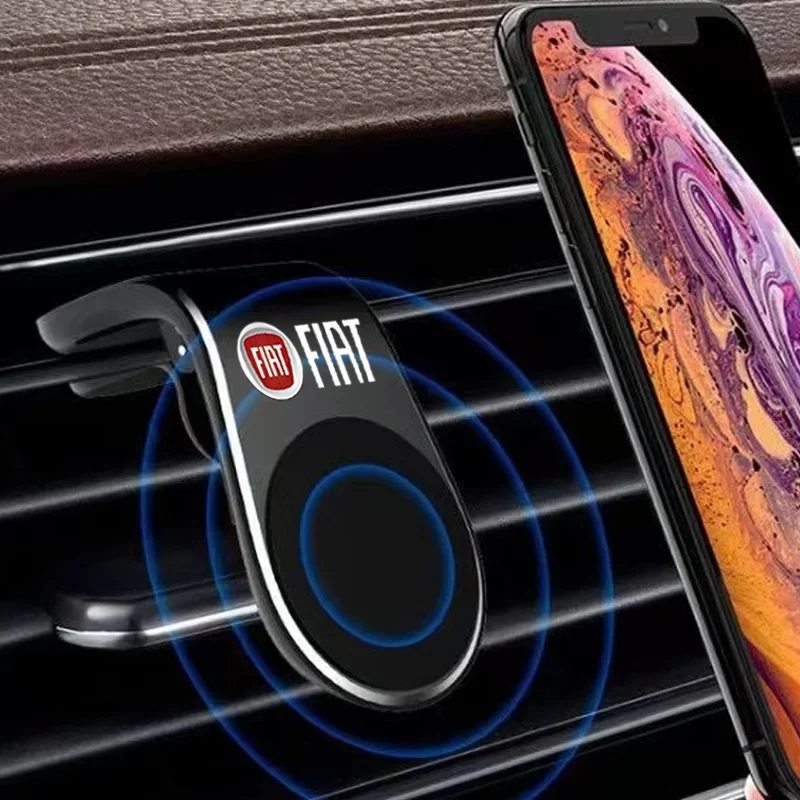 حامل هاتف السيارة المغناطيسي تنفيس الهواء قاعدة تركيب مزودة بمشبك الهاتف المحمول لتحديد المواقع دعم لشركة فيات 500 غراندي ستيلو فريمونت بونتو أسترا برافو #4
