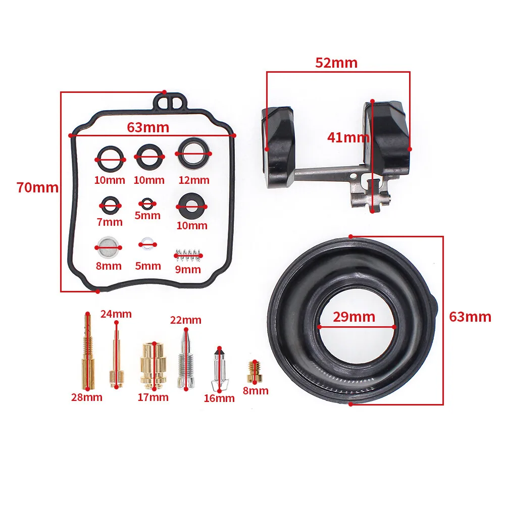 4Sets For Yamaha XJ600 Seca II 600 XJ600S 1992-1998 Carburetor Repair Kit Carb Rebuild Set Vacuum Diaphragm Float