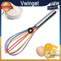 Kitchen Premium Silicone Whisk With Heat Resistant Non-Stick Silicone Whisk Cook Kitchen Accessories Gadgets Egg Beater Baking