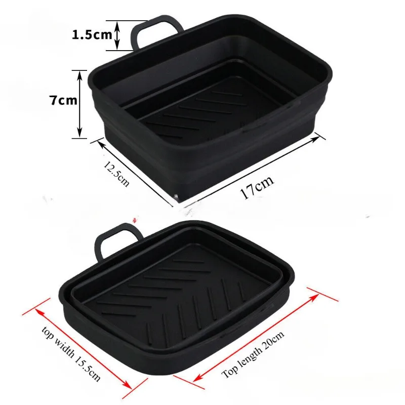 2pack Collapsible Air Fryer Silicone Liners for NinjaDZ401 Reusable Silicone Easy to Clean Baking Tray