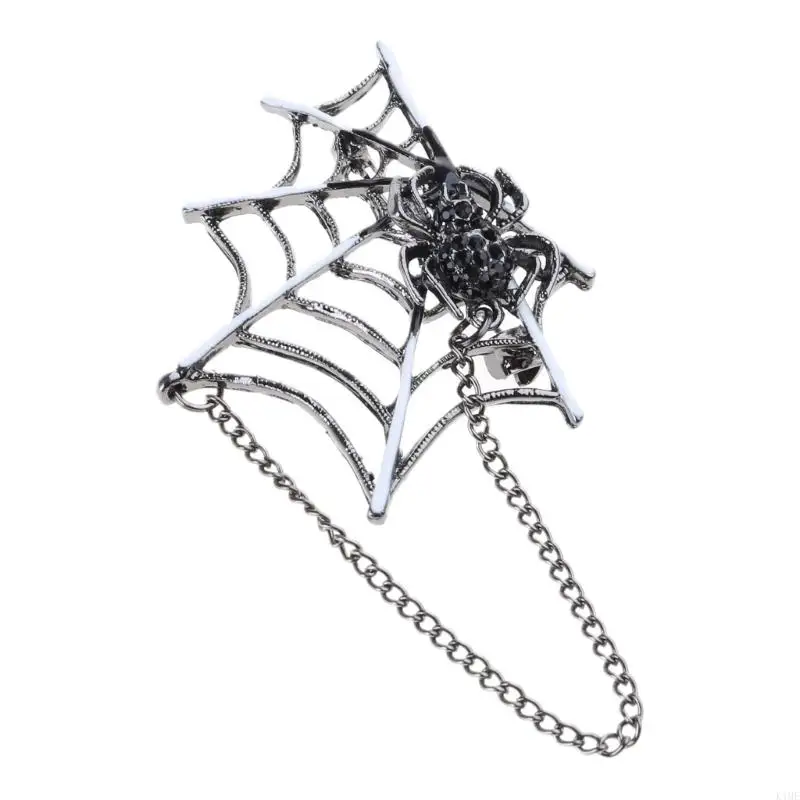 K1me Spiders Pick con spilla netto con catena, punk ragni a pizza lappa netta spira halloween costumi accessori per le