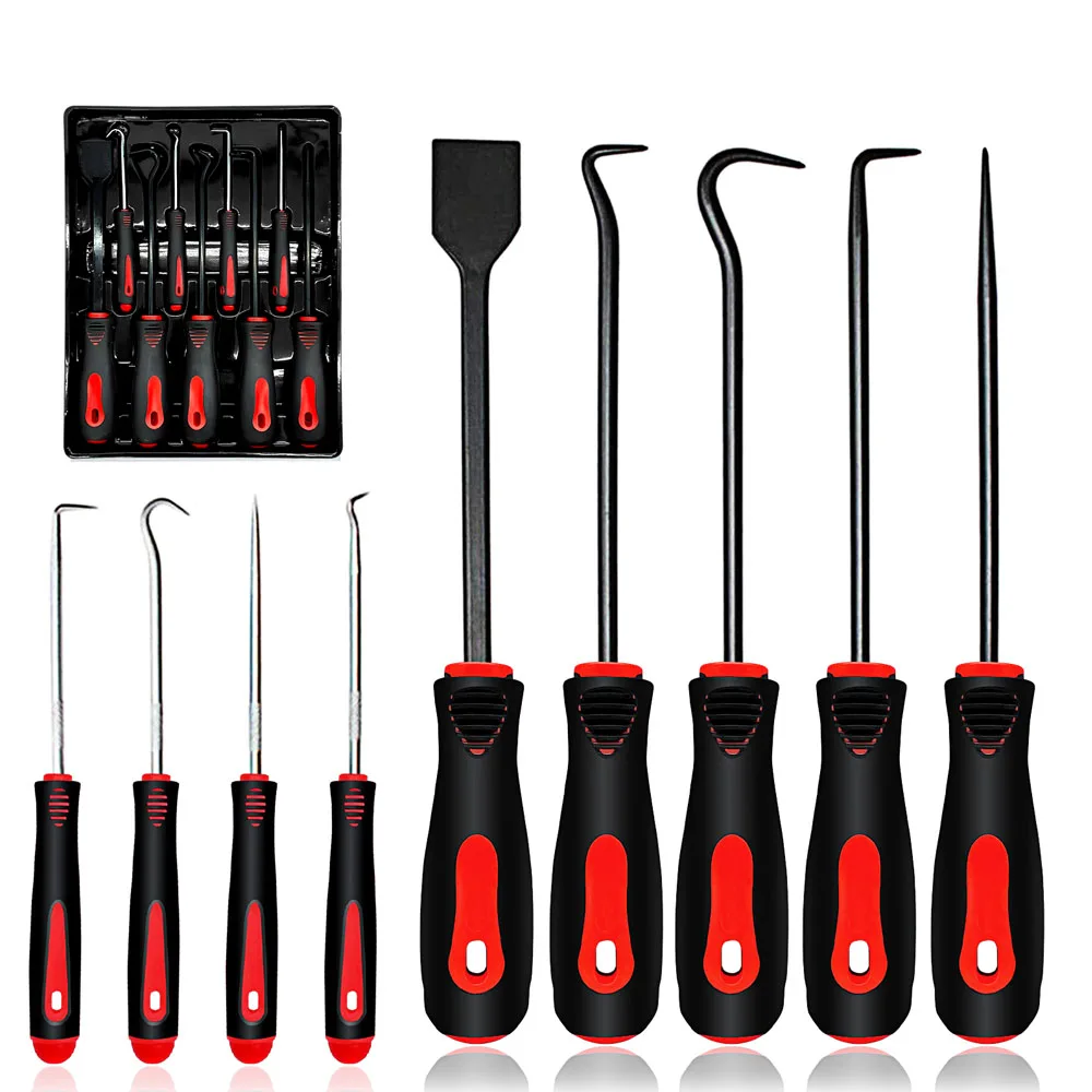 9PCS Small Scraper Long Full Hook & Straight Pick Tool Set O Ring Seal Gasket Remover Automotive and Electronic Tools