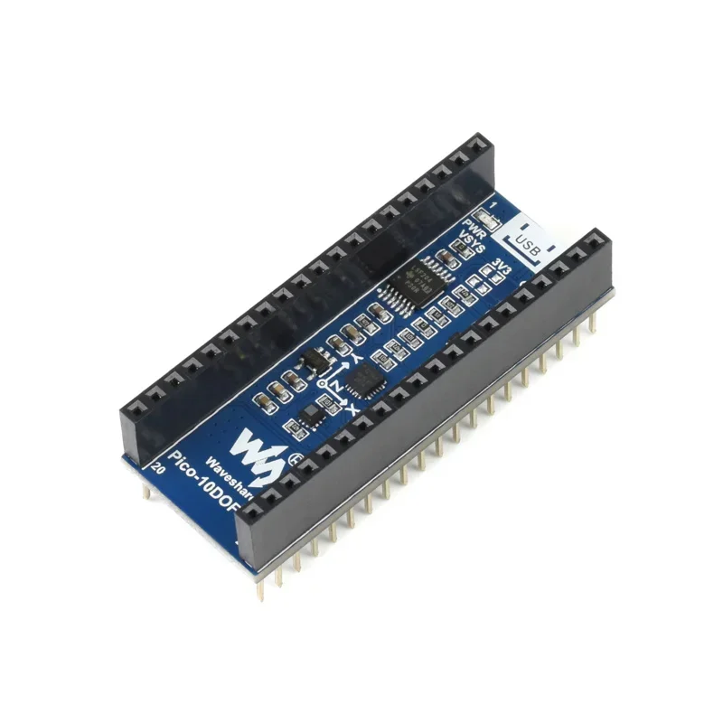 

10-DOF IMU Sensor Module Gyroscope, Accelerometer Magnetometer Shield HAT for RPI Raspberry Pi Pico WH Board Accessories