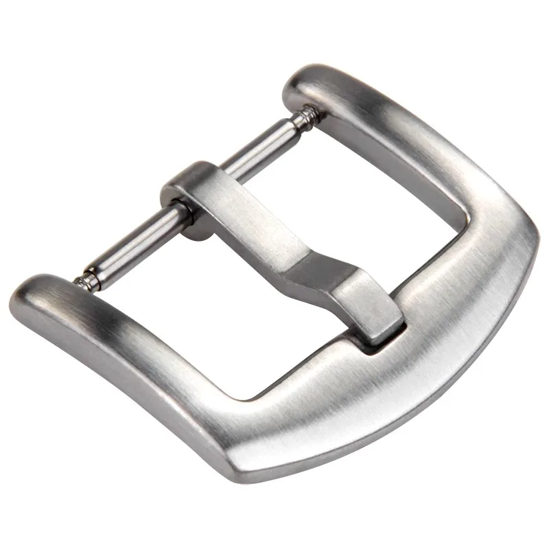 الفولاذ المقاوم للصدأ نحى مشبك ساعة عالمي للرجال سيليكون متجمد الفولاذ المقاوم للصدأ إبرة مشبك حزام من الجلد مشبك فضي