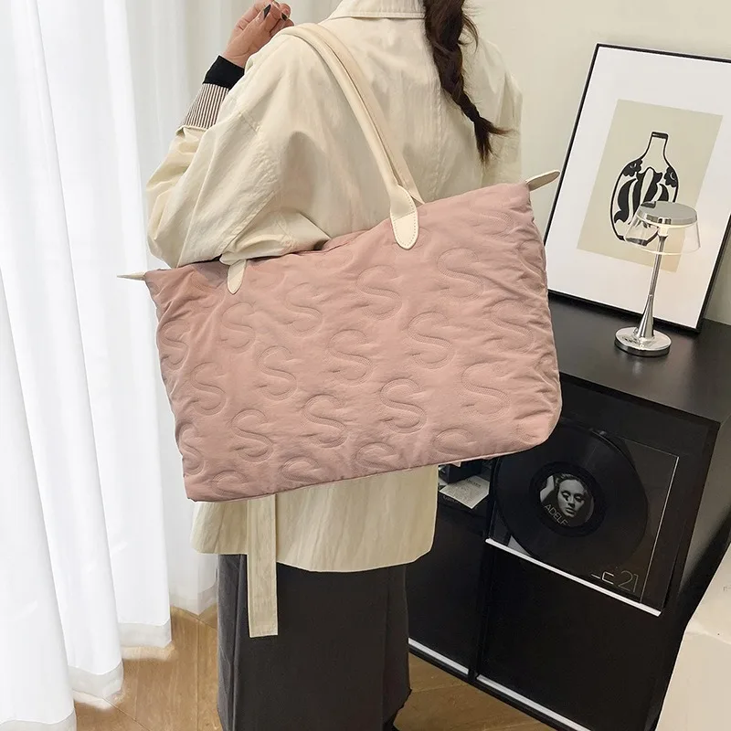 

Large Capacity Lightweight Tote Bags For Women Solid Spacious Work Commuter Bag Travel Shopping Shoulder Bag Diaper Mom Purse