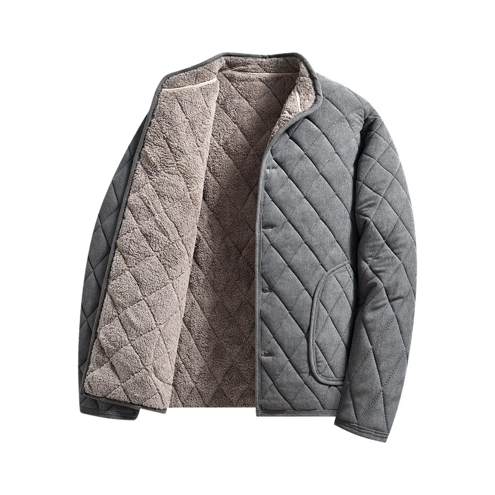 Men's Winter Coat Featuring Fleece Lining Windproof Material and Padded Structure for Functional Wear Cold Months