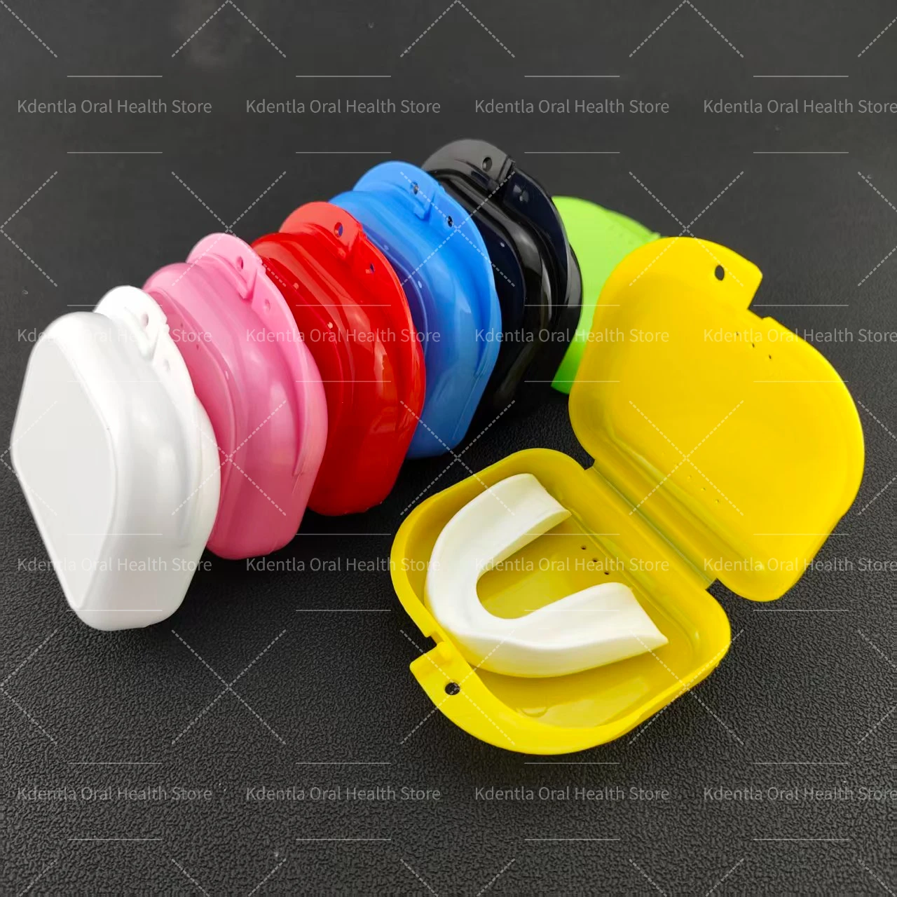 50Pcs Denture Tray Box Dental Orthodontic Retainer Box Case Plastic Teeth Container Denture Box False Teeth Protective Case