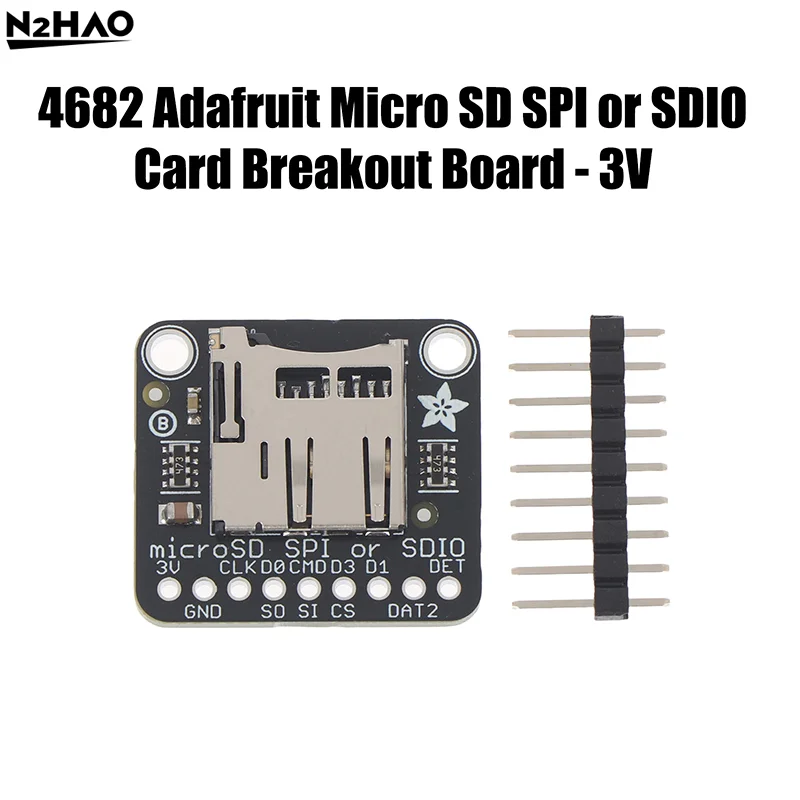 Black 4682 Adafruit Micro SD SPI Or SDIO Card Breakout Moudle Branching Board 3V Only