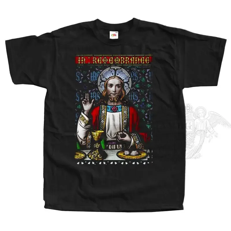 Catholic T Shirt In Remembrance Last Supper Jesus Christ Stained Glass