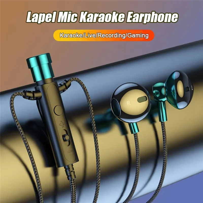B04B-3.5Mm In-Ear Lavalier Microphone With Earphone Mini Clip Mic For Karaoke Live Broadcast Online Class Gaming