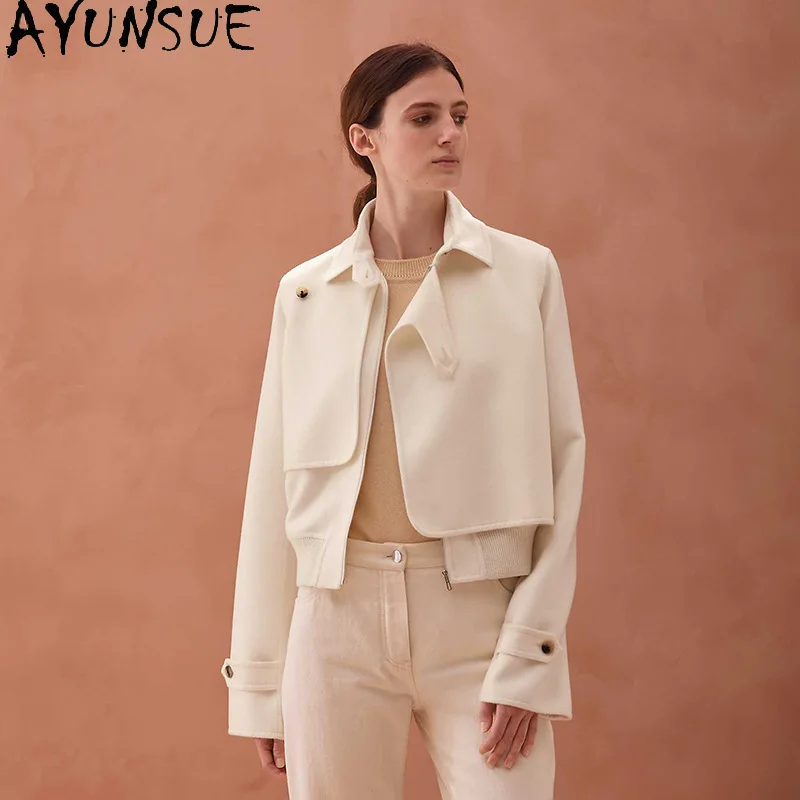 AYUNSUE véritable peau De mouton femmes vestes automne vêtements en cuir véritable veste pour femme 2025 Vintage Jaqueta De Couro coupe ajustée
