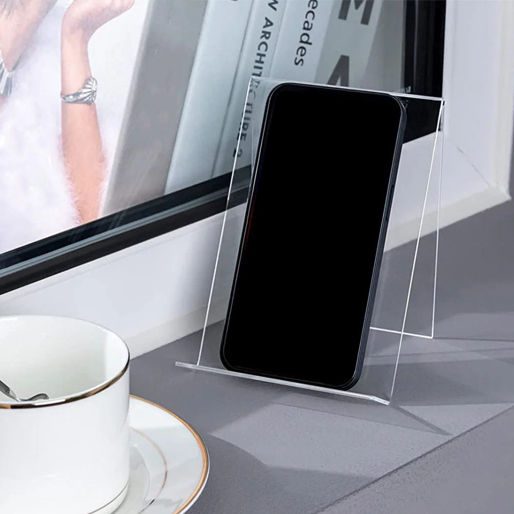 3 Pcs Desk Calender Rack Acrylic Book Holder Magazine Display Stand Transparent Sign Desktop Digital Signage