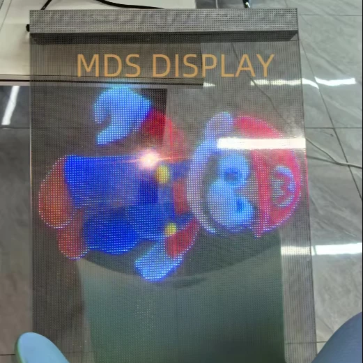 MDS P4 Schermo di visualizzazione a LED COB trasparente di alta qualità 640mm * 240mm Vetro commerciale facile da attaccare ad alta visibilità