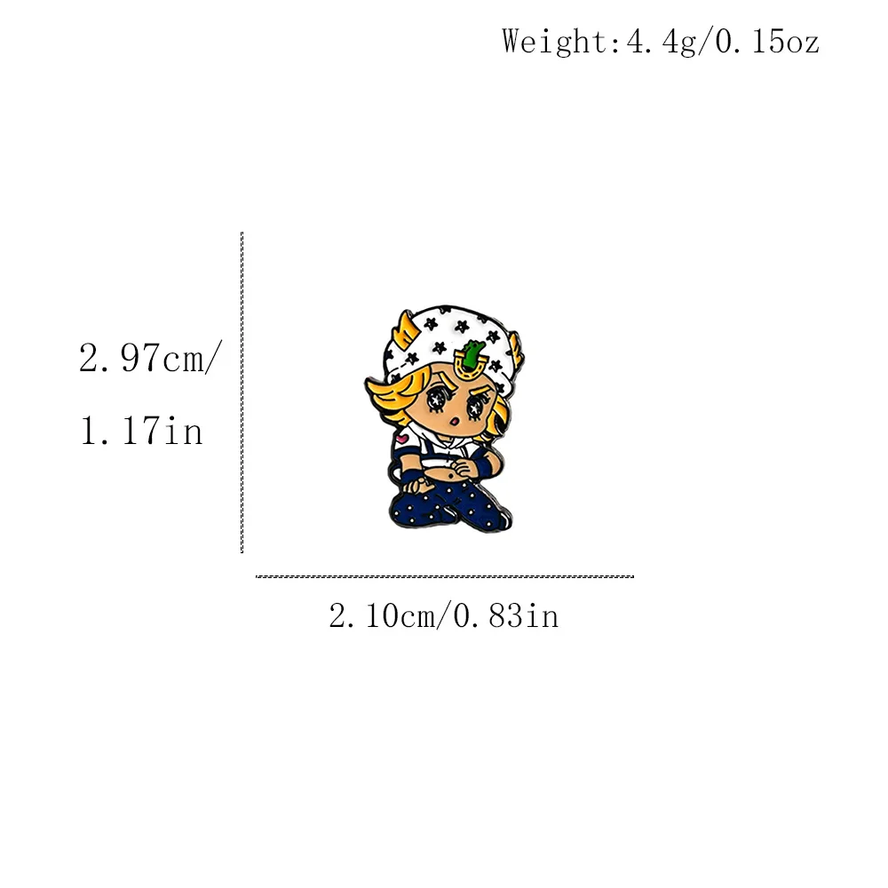 JoJo Jotaro Kujo Giorno Giovanna Joseph Joestar Brooch SBR Johnny Joestar Enamel Pins Metal Badge Clothes Backpack Decor Gift image 5