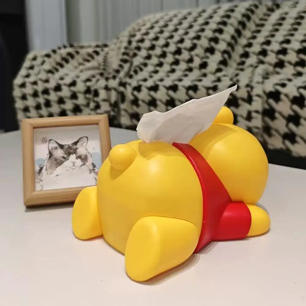 حار ويني ذا بوه لطيف الكرتون الكذب الموقف شكل حامل مناديل الإبداعية رائعة صندوق ورق المرحاض الزينة المنزلية Gif #6