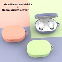 Redmi AirDots Wireless Bluetooth Headset Protective Case REDMI Solid Color Liquid Silicone Shell Storage Box Simple Personality