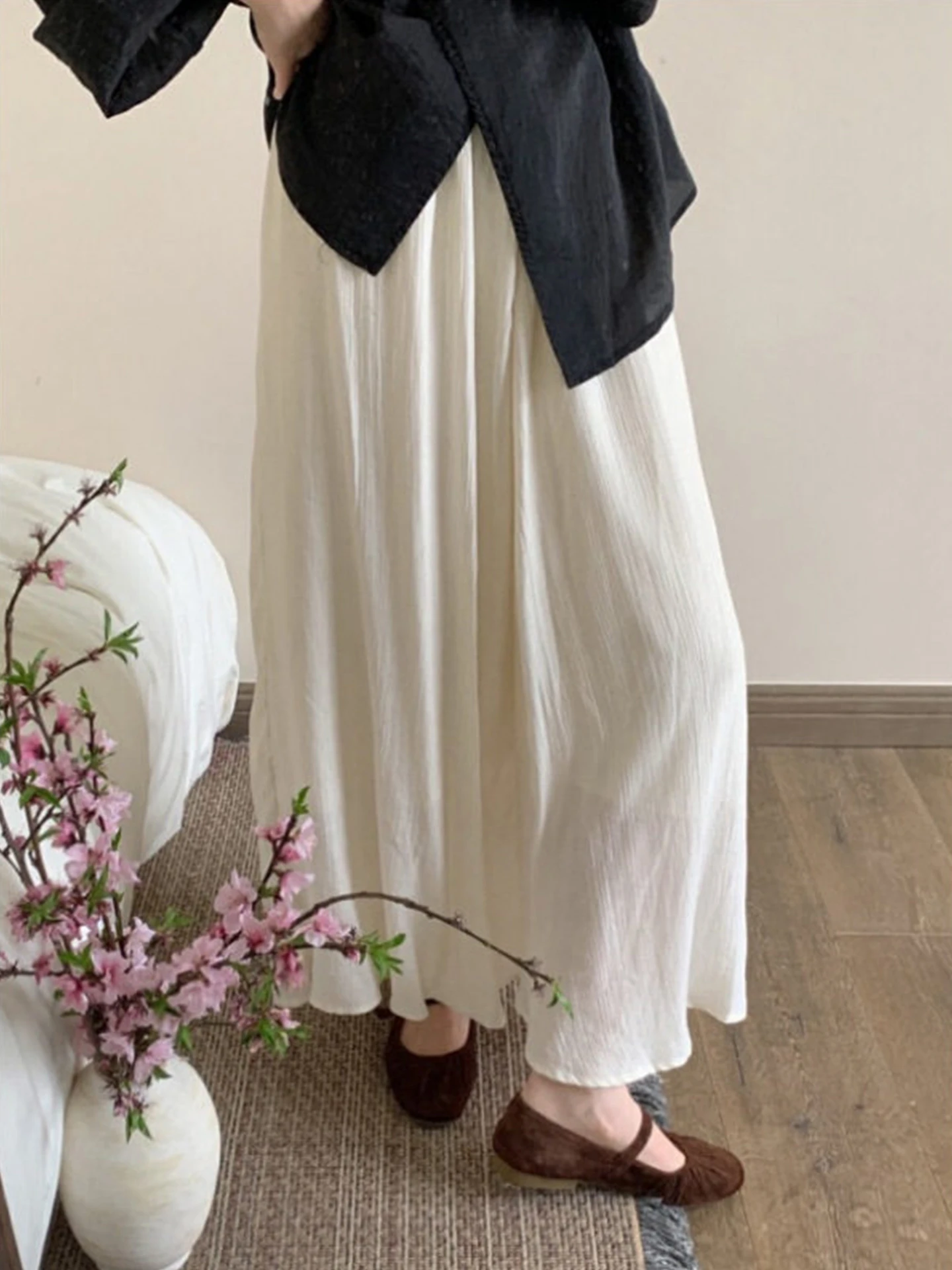 

Рекомендованная Эмили Клуд: Женская длинная юбка из фактурного хлопка и льна, белая, весна-лето, струящаяся, с высокой талией, А-силуэт