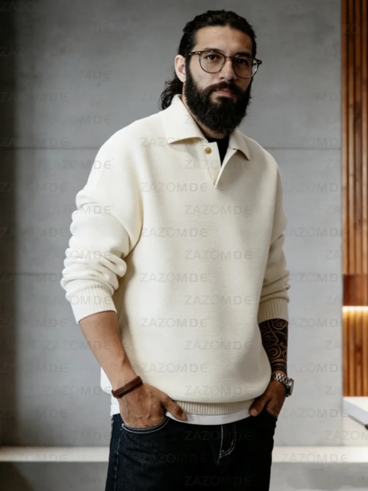 

ZAZOMDE Breathable Warm All Season V Neck Sweater Mens Casual Knit Pullover Relaxed Fit For Daily Wear And Outdoor Activities