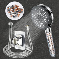 5-speed Water Adjustment Filter Shower Head High Pressure Negative Ion Hard Water Softening Shower Head Set