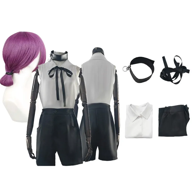 

Reze Cosplay Costume Chain Anime Saw Fantasy Adult Women Top Shorts Neckband Wig Outfits Rolepaly Halloween Carnival Party Suit