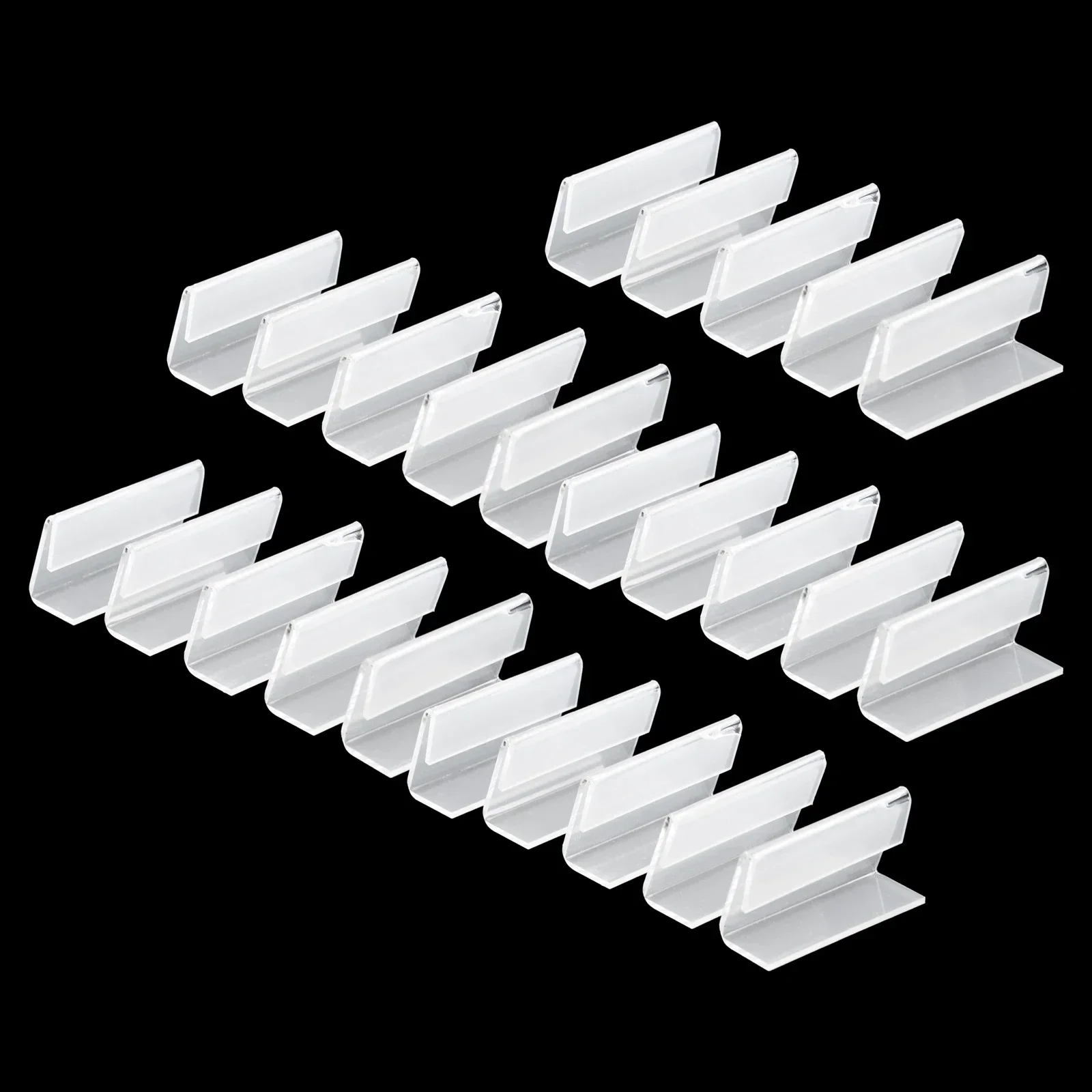 25 adet temizle fiyat etiketi klip 20*40mm Mini akrilik simge ekranı tutucu fiyat kartı etiketi etiket sayacı konferans masaüstü için standı