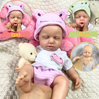 Mini 33CM LouLou Can Open Mouth Girl Or Boy Full Solid Silicone Reborn Baby Doll Washable Silicone Body Birthday Christmas Gift