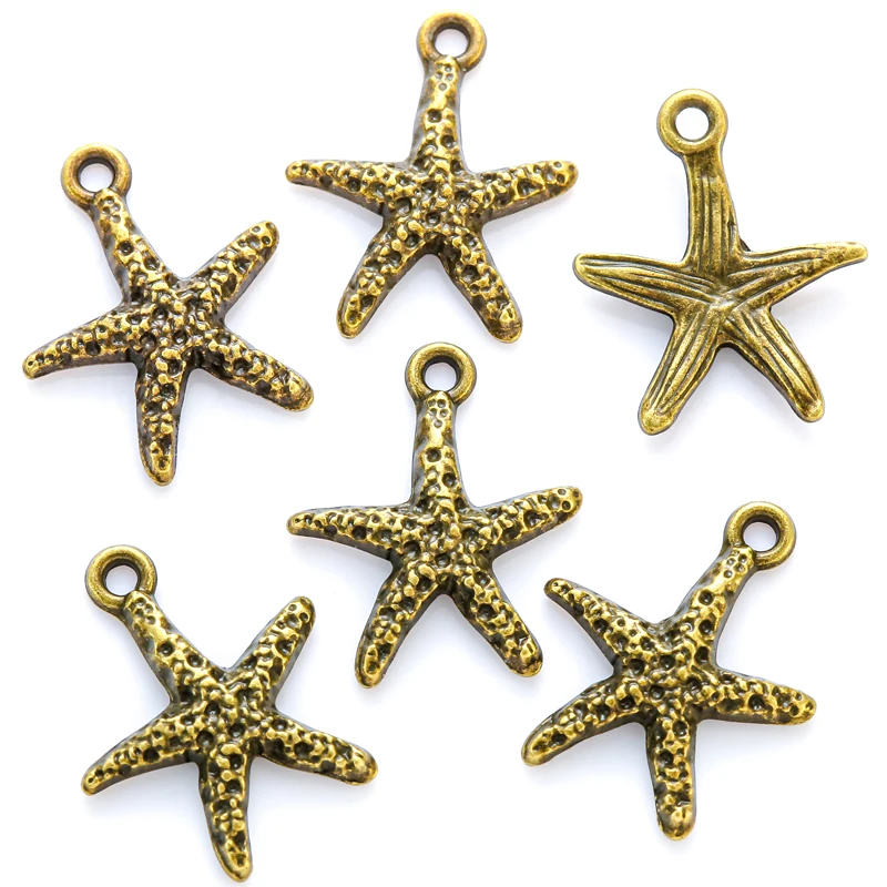 30Pcs alloy starfish Charm Alloy Funny Marine Life starfish Pendant For DIY Making Fancy Women Jewelry Accessories 16*14mm