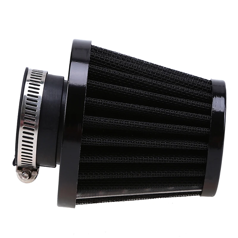 Black Motorcycle Enigne Inlet Air Filter Iron Cleaner Adjustable Universal Fit 38mm 39mm 40mm Inlet