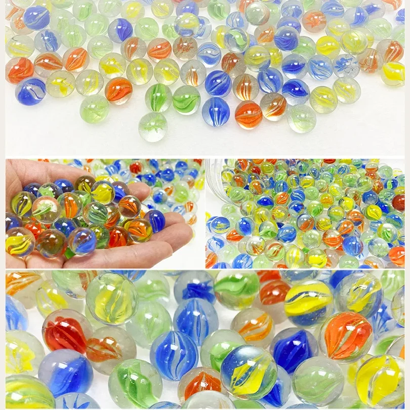 10pcs 14/16/19/25mm Colorful Glass Marbles Toy Kids Marble Balls Run Game Solitaire Toy Accs Vase Filler&Fish Tank Home Toy Gift