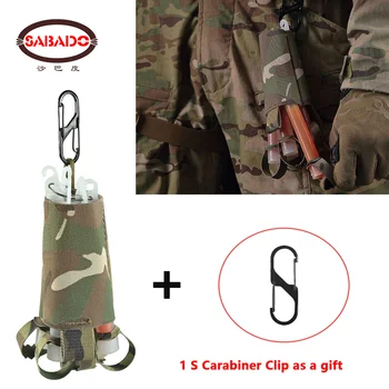 Suportes táticos de luz chem com clipe mosquetão, sabado 6 pacotes de bastões brilhantes bolsa de loja chemlights keeper para caça ao ar livre