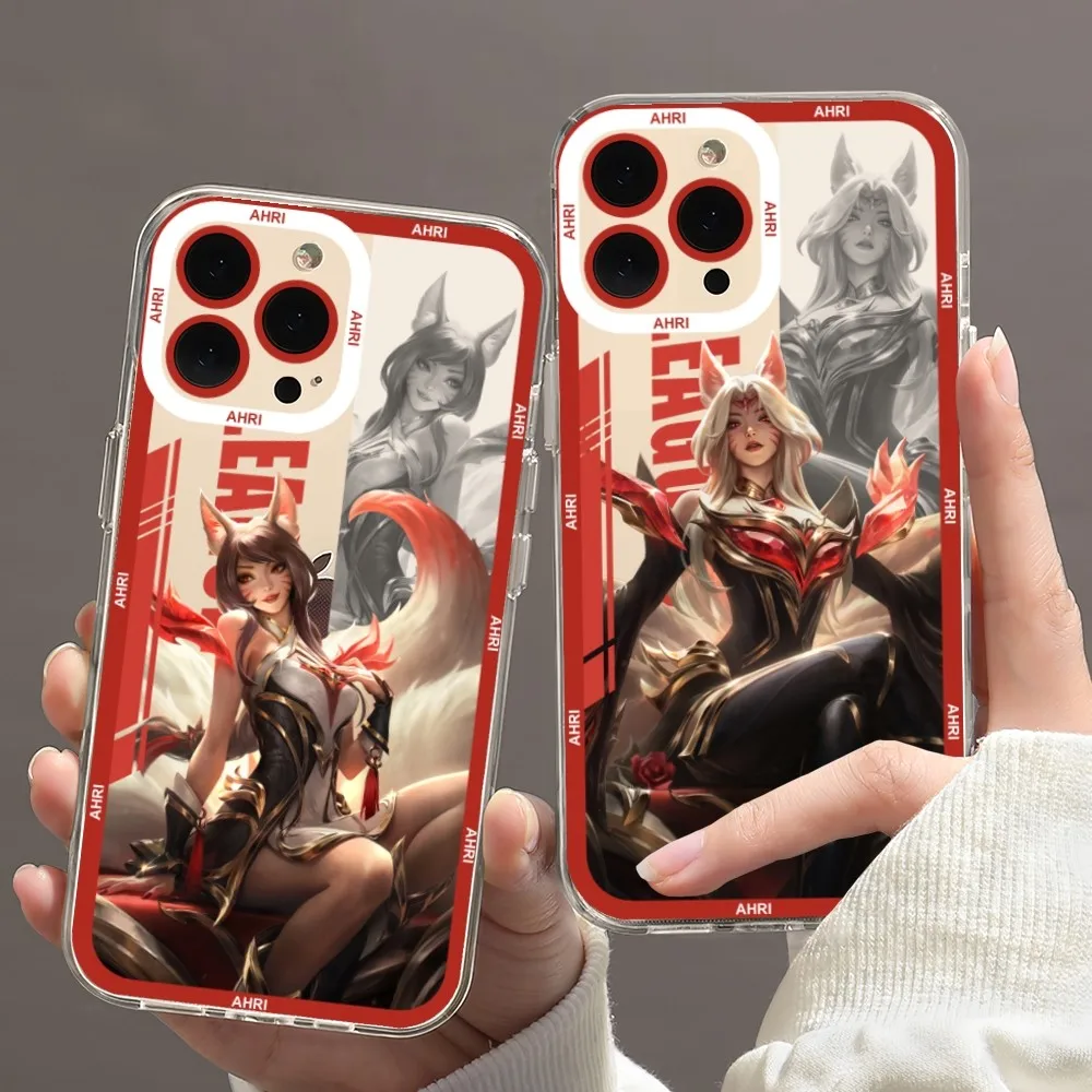 Leagues of Legends LOL Ahri Phone Case For iPhone 11 12 Mini 13 14 15 Pro Max Transparent Shell