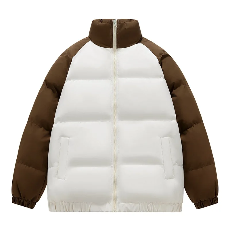 

Мужская утолщенная куртка, зимняя теплая куртка с воротником-стойкой на хлопковой подкладке, молодежная модная свободная ветрозащитная парка