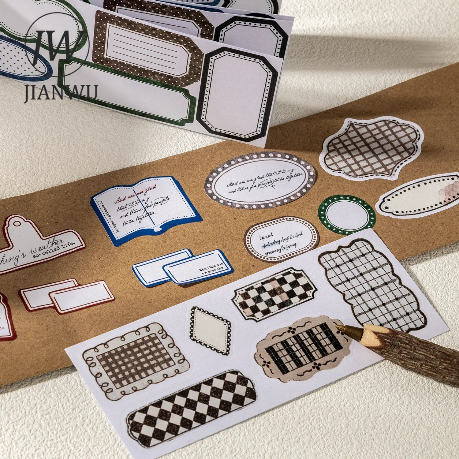 JIANWU Vintage Flower Border Label Landscape Material Collage Scrapbooking Sticker Book Creative DIY Journal Stationery view 3